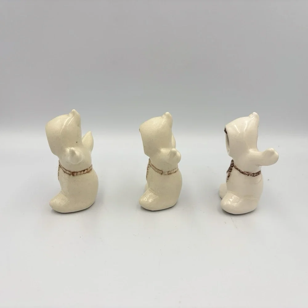 VTG Halloween Ceramic Faceless Ghost Figurines Set Of 3 Spooky Cute Decor